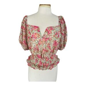 Flying Tomato Pink Floral Blouse